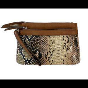 Mossimo Faux Snakeskin Wristlet Bag Purse Clutch Wallet size 9 in x 6.25 inches